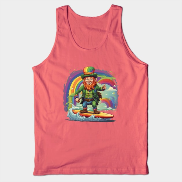 Leprechaun on the surf! #1 Tank Top by bswlife